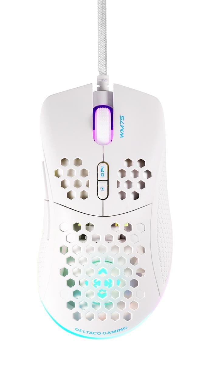 DELTACO-GAM-108-W-7333048057921 DELTACO Lightweight Gaming Mouse,RGB GAM-108-W White, WM75 – Bild 1