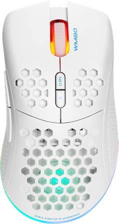 DELTACO Lightweight Gaming Mouse,RGB GAM-120-W Wireless, White, WM80