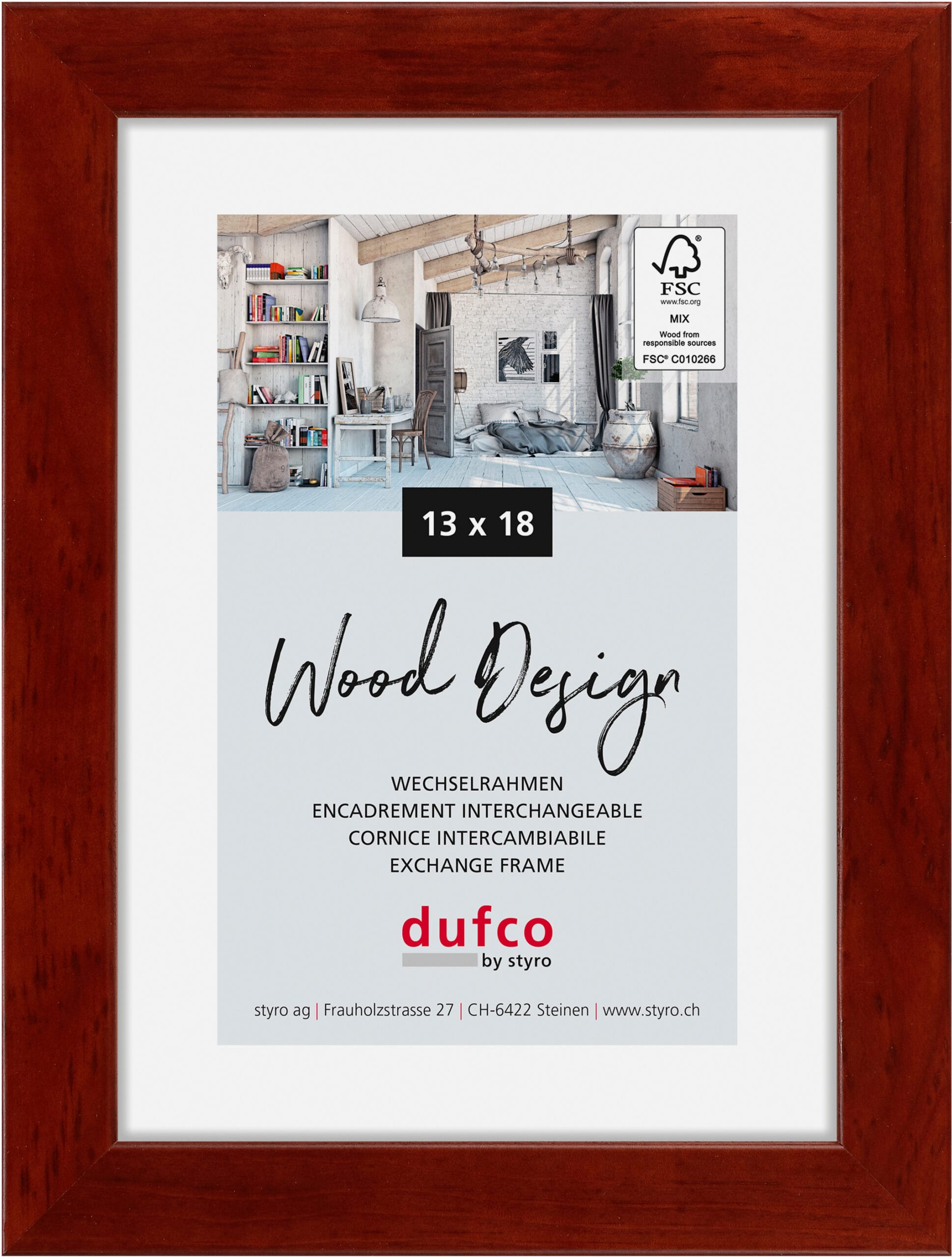 DUFCO-1610.80095-7610259800950 DUFCO Holz-Bilderrahmen 13x18cm 1610.80095 Toronto mahagoni – Hochwertig & günstig bei ShopDeca