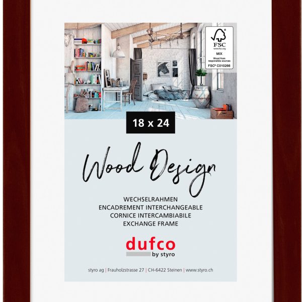 DUFCO Holz-Bilderrahmen 18x24cm 1610.80096 Toronto mahagoni