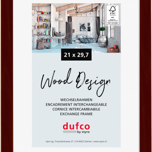 DUFCO Holz-Bilderrahmen 21x29.7cm 1610.80097 Toronto mahagoni