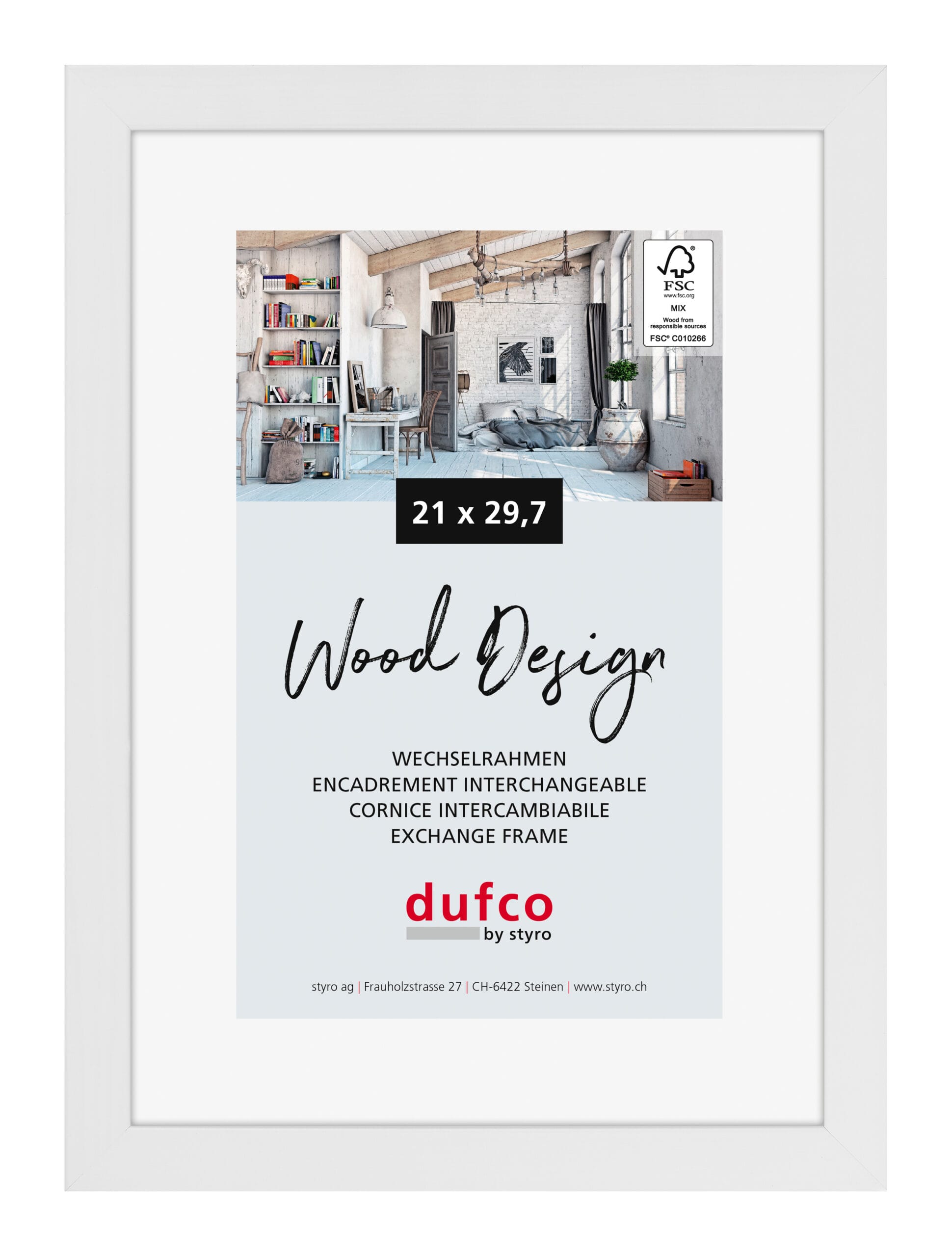 DUFCO-1610.80589-7610259805894 DUFCO Holz-Bilderrahmen 21x29.7cm 1610.80589 Toronto weiss – Hochwertig & günstig bei ShopDeca