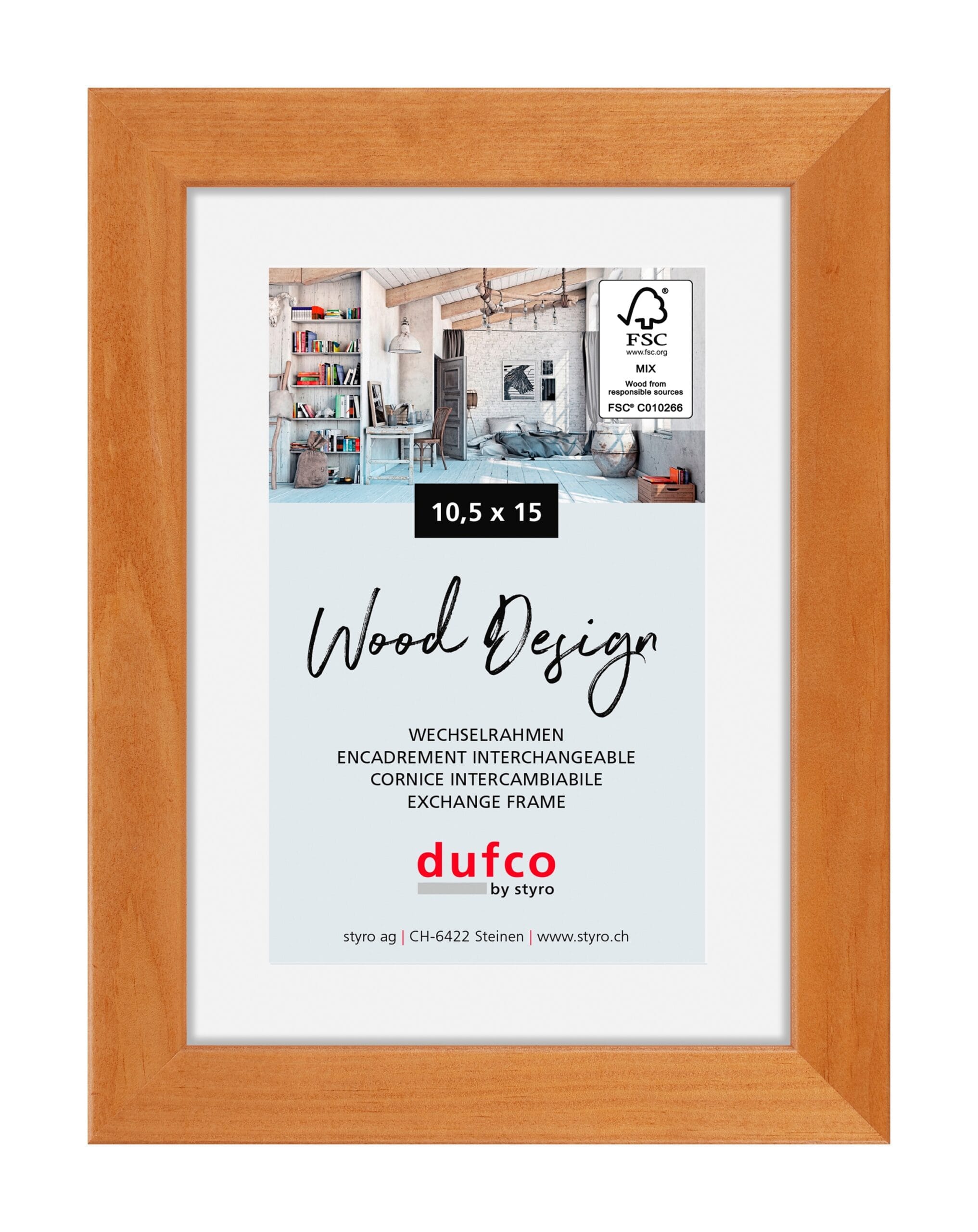 DUFCO-1610.80596-7610259805962 DUFCO Holz-Bilderrahmen 10.5x15cm 1610.80596 Toronto Kirschbaum – Hochwertig & günstig bei ShopDeca