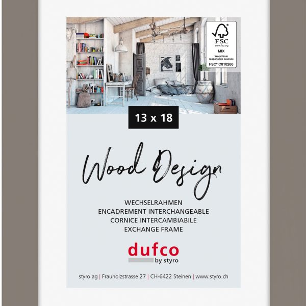 DUFCO Holz-Bilderrahmen 13x18cm 1610.80661 Toronto grau