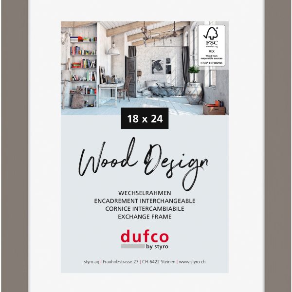 DUFCO Holz-Bilderrahmen 18x24cm 1610.80662 Toronto grau