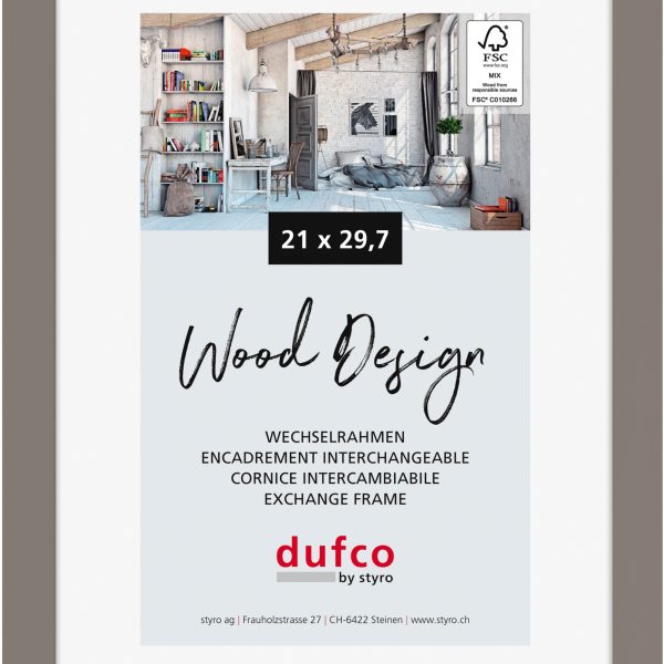 DUFCO Holz-Bilderrahmen 21x29.7cm 1610.80663 Toronto grau