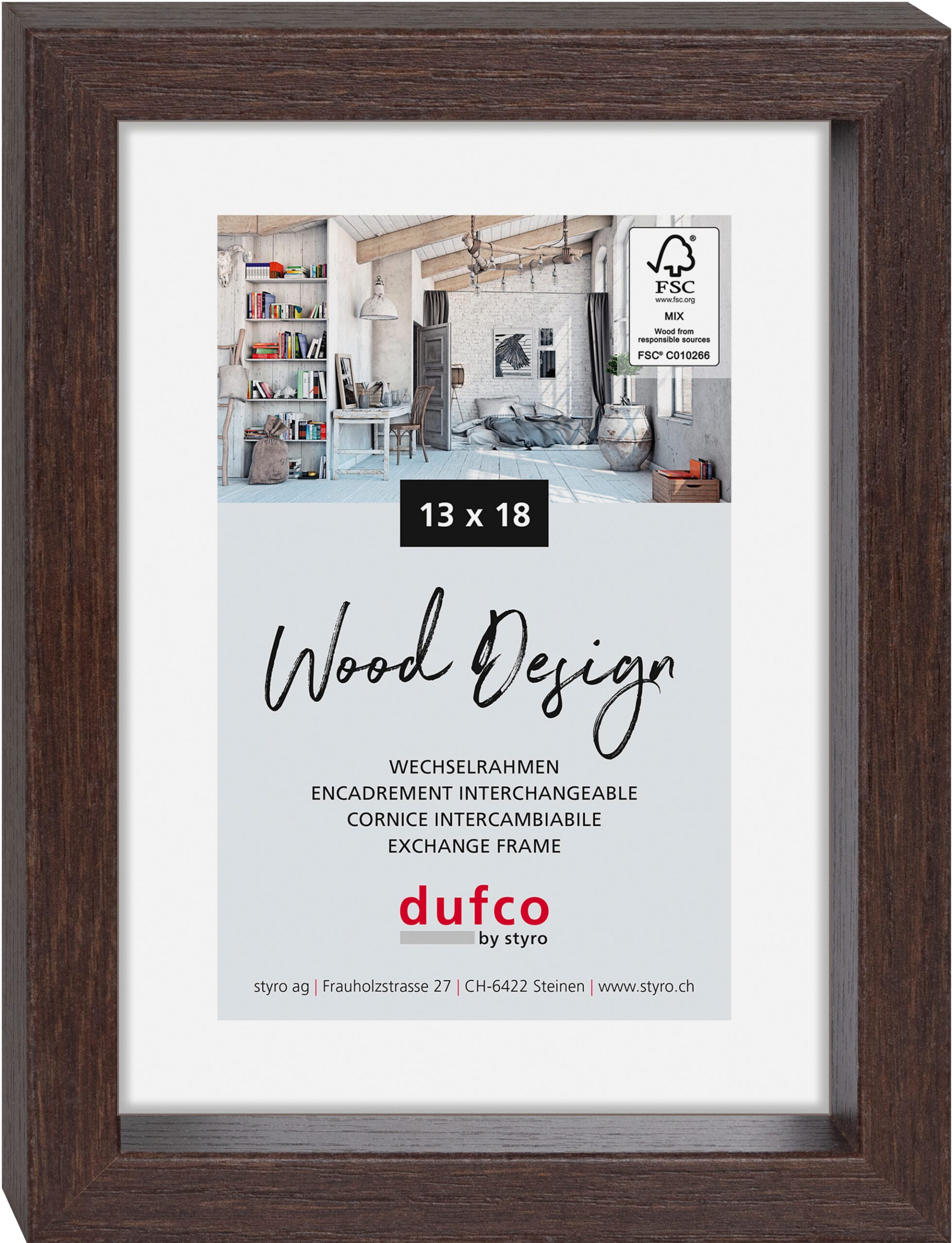 DUFCO-1610.80991-7610259809915 DUFCO Holz-Bilderrahmen 13x18cm 1610.80991 Fuji braun – Hochwertig & günstig bei ShopDeca