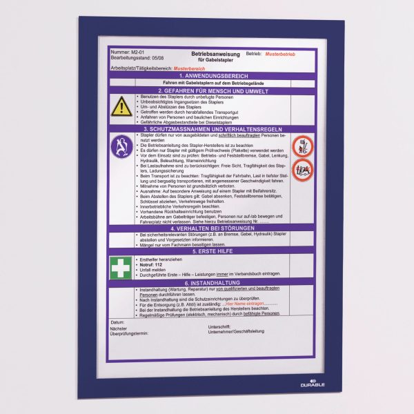 DURABLE Sichtfenster Duraframe 487207 dunkelblau,selbstkleb. 2 Stk.