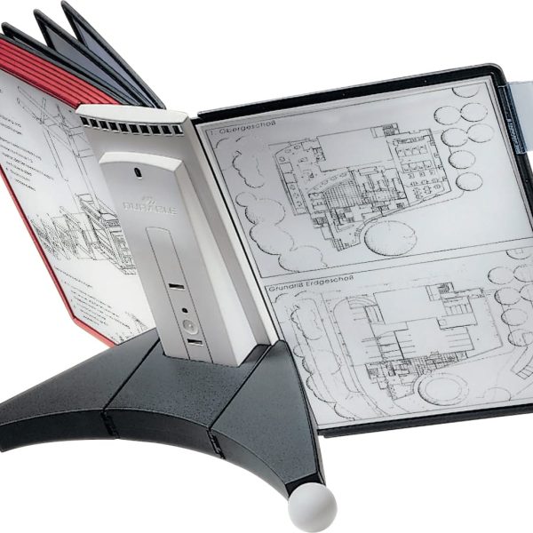 DURABLE Displaysystem SHERPA Table 10 563200 rot/schwarz, 10 Sichttafeln A4