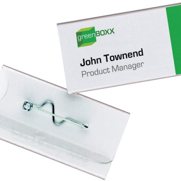 DURABLE Namensschild mit Wellennadel 800619 transp.,PVC, 60x30mm 100 Stk.