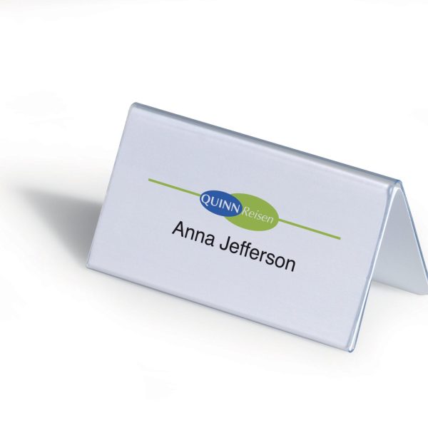 DURABLE Tischnamensschild Dachform 805119 transp. 52/104x100mm 25 Stk.