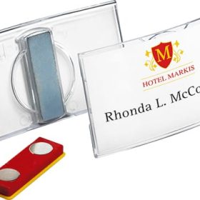 DURABLE Namensschild Konvex mit Magnet 812319 transp.,acryl,40x75mm 25 Stk.