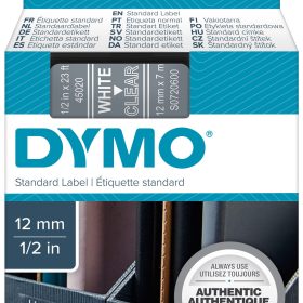 DYMO Schriftband D1 weiss/transp. S0720600 12mm/7m