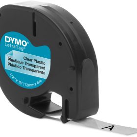 DYMO Schriftband LetraTag 12mmx4m S0721530 schwarz/transparent