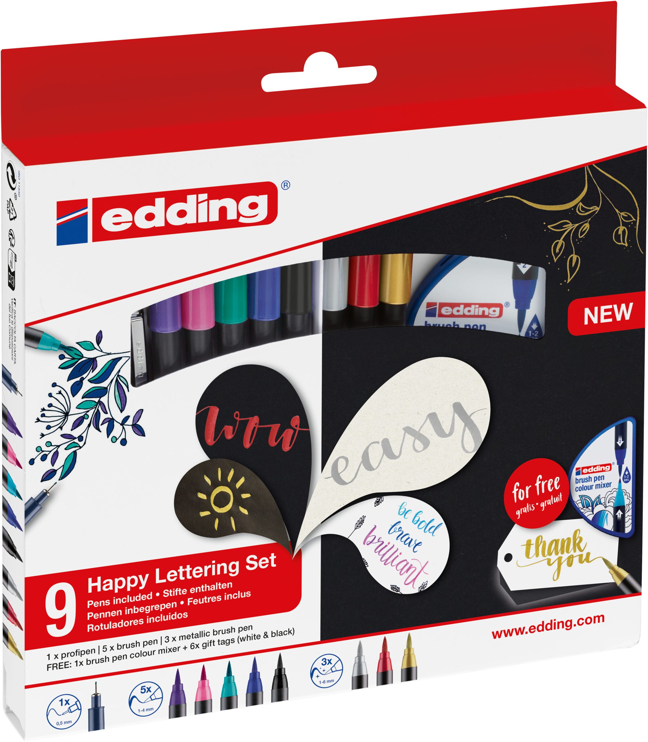 EDDING-004726-4057305049940 EDDING Happy Lettering Set 004726 11-teilig – Hochwertig & günstig bei ShopDeca