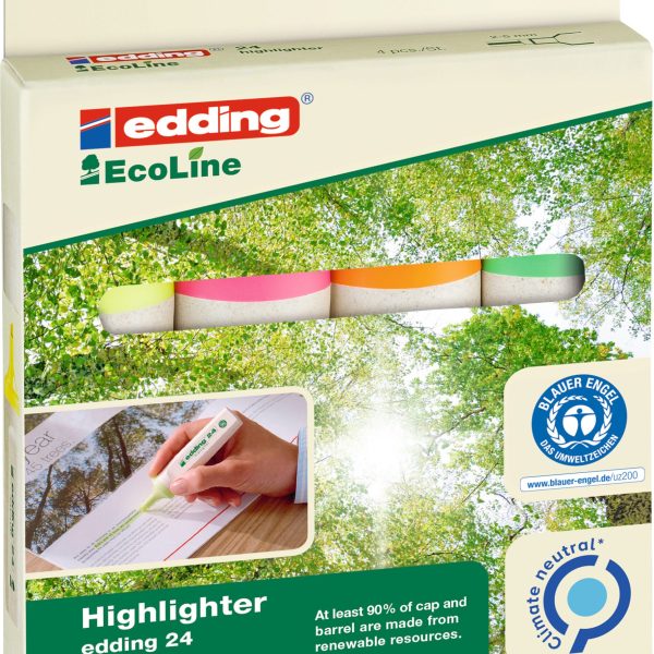 EDDING EcoLine Textmarker 24 2-5mm 24-E4 4-farbig