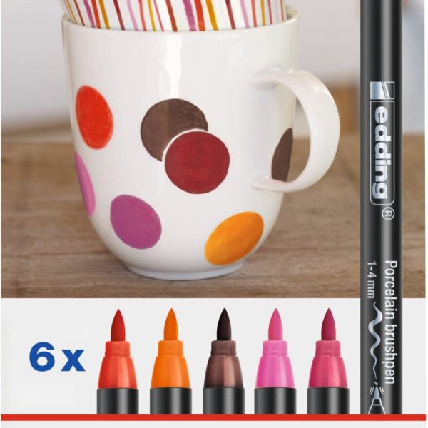 EDDING Porzellanmarker 4200 1-4mm 4200-E6-Warm 6 Warm Colours