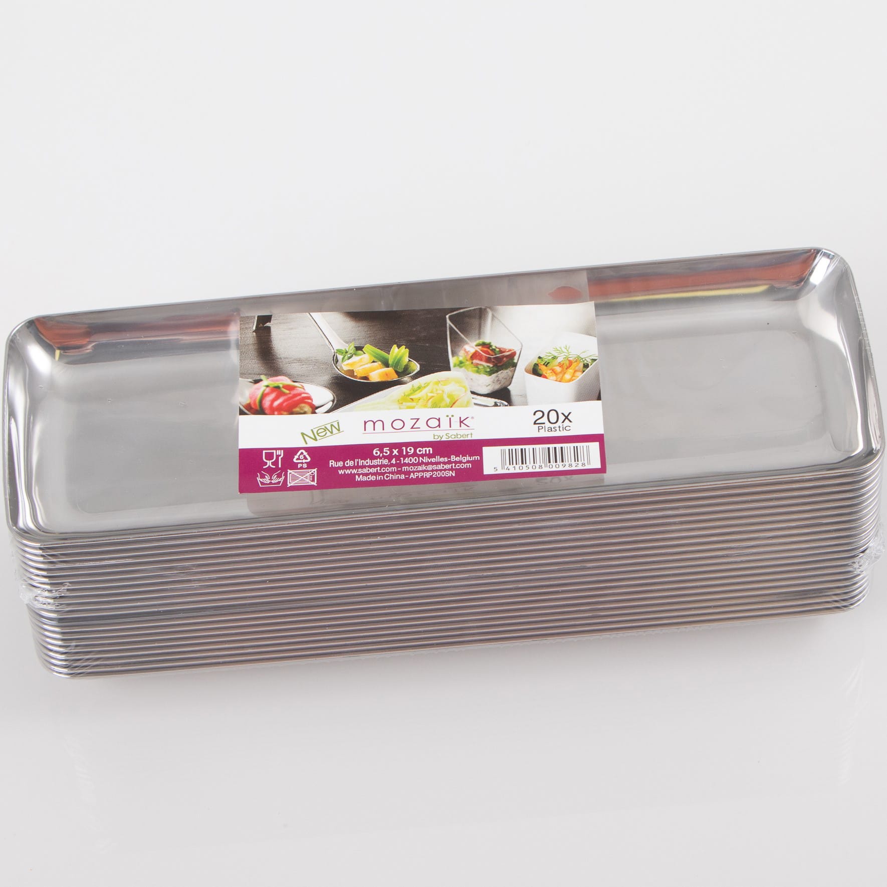 ELCO-00982800-005-5410508009828 ELCO Servierplatte 6.5x19cm 00982800-005 silber, 20Stk. – Hochwertig & günstig bei ShopDeca