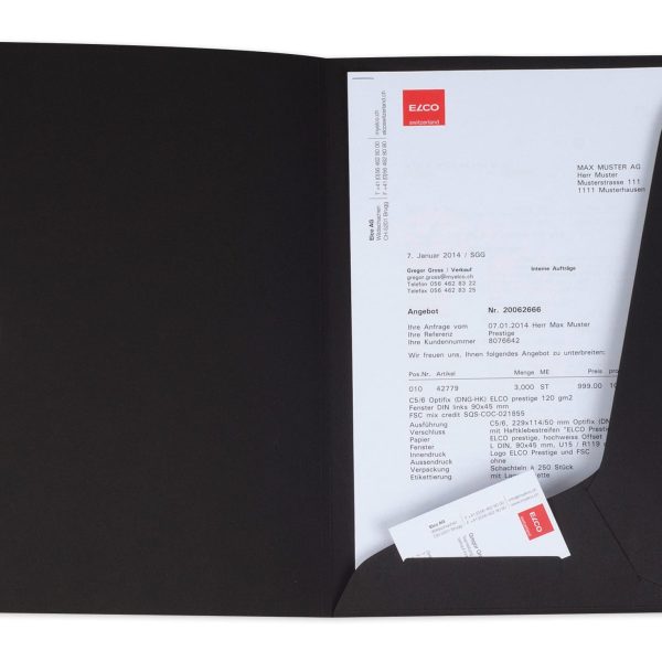 ELCO Offertmappe Prestige A4 29450.11 schwarz, 270gm2 10 Stk.