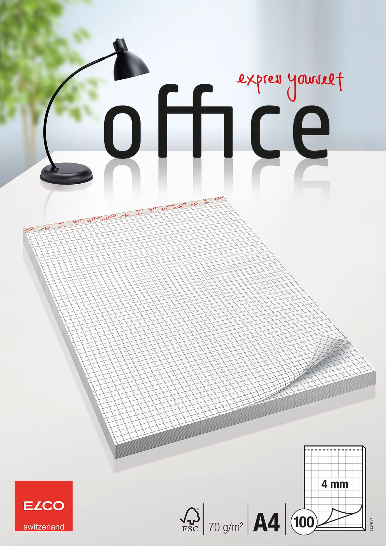 ELCO-74425.17-7610425352801 ELCO Notizblock kariert 4mm A4 74425.17 weiss, 70gm2 100 Blatt – Hochwertig & günstig bei ShopDeca