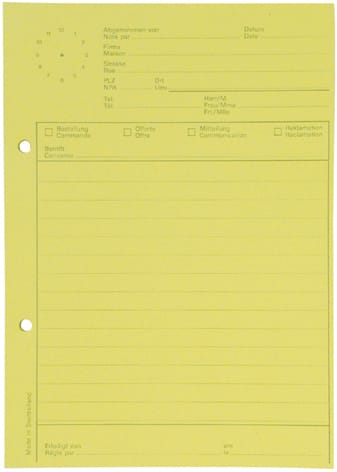 ELCO Telefonblock mit Uhr A5 74584.79 gelb, 65gm2 5x80 Blatt