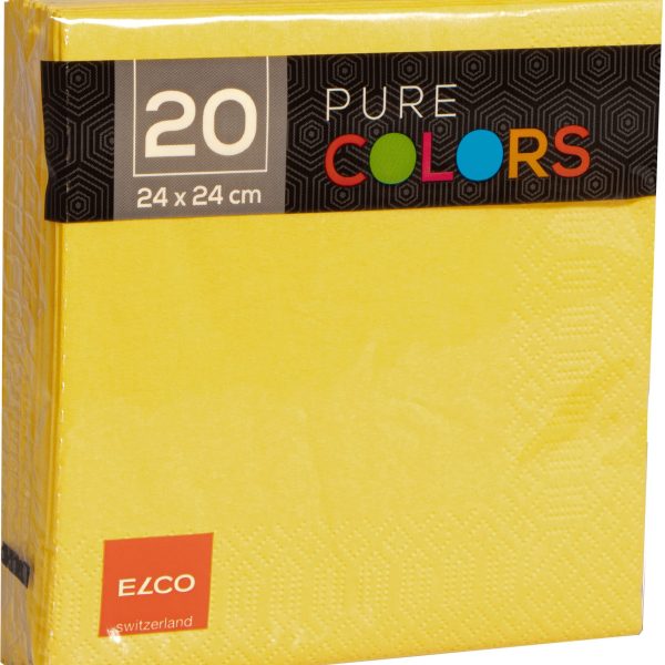 ELCO Serviette Zelltuch 24x24cm PC234020-010 3-lagig, gelb 20Stk.