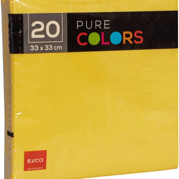 ELCO Serviette Zelltuch 33x33cm PC334020-010 3-lagig, gelb 20Stk.