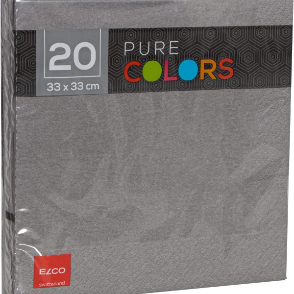 ELCO Serviette Zelltuch 33x33cm PC334020-011 3-lagig, grau 20Stk.