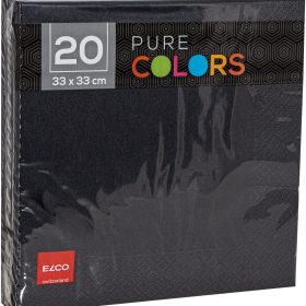 ELCO Serviette Zelltuch 33x33cm PC334020-090 3-lagig, schwarz 20Stk.