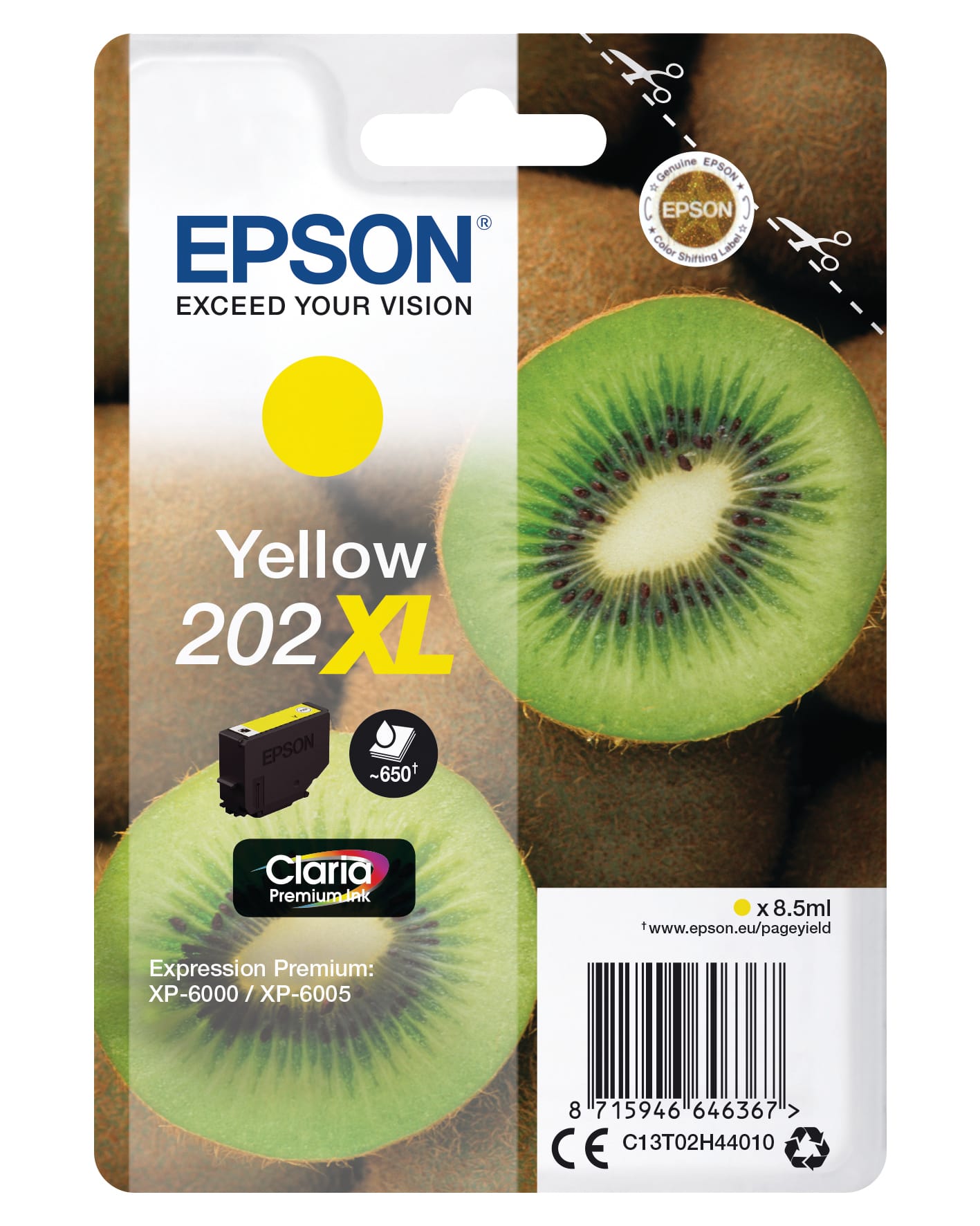 EPSON-T02H440-8715946646367 EPSON Tintenpatrone 202XL yellow T02H440 XP-6000/6005 650 Seiten – Hochwertig & günstig bei ShopDeca