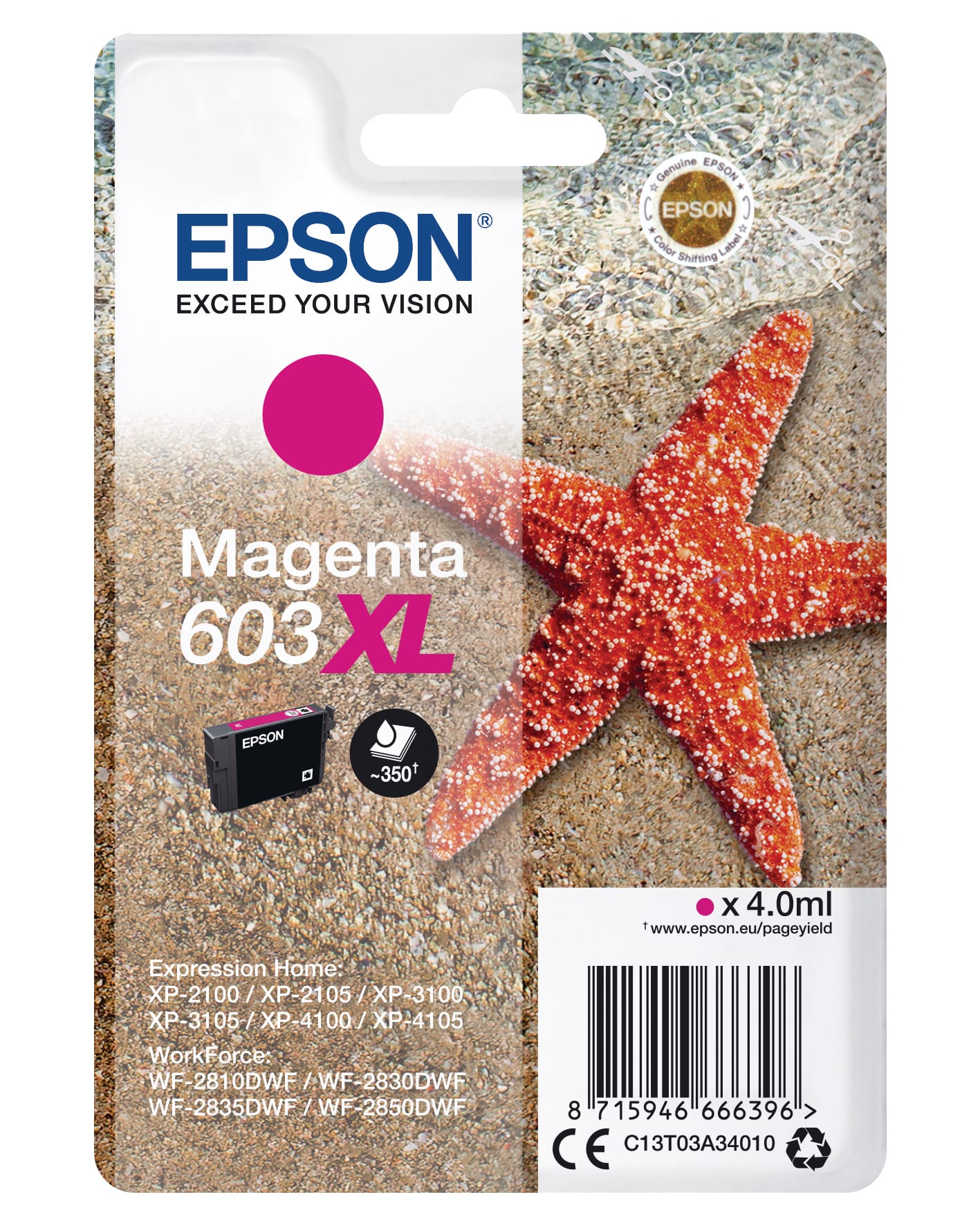 EPSON-T03A34010-8715946666396 EPSON Tintenpatrone 603XL magenta T03A34010 XP-2100 350 Seiten – Hochwertig & günstig bei ShopDeca