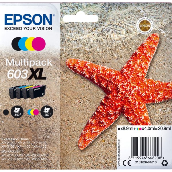 EPSON Multipack Tinte 603XL CMYBK T03A64010 XP-2100 4-color