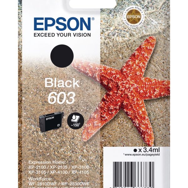 EPSON Tintenpatrone 603 schwarz T03U14010 XP-2100 150 Seiten