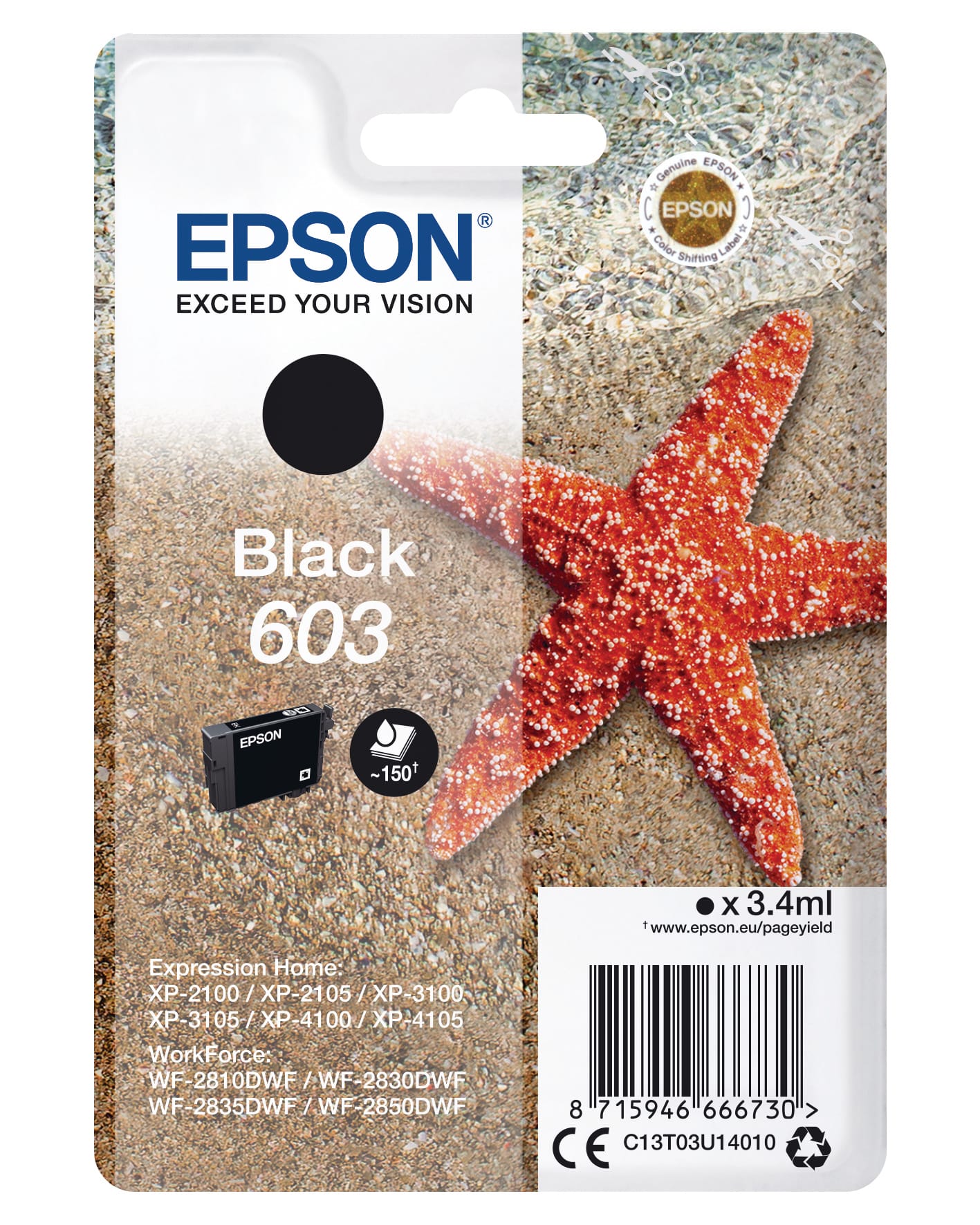 EPSON-T03U14010-8715946666730 EPSON Tintenpatrone 603 schwarz T03U14010 XP-2100 150 Seiten – Hochwertig & günstig bei ShopDeca