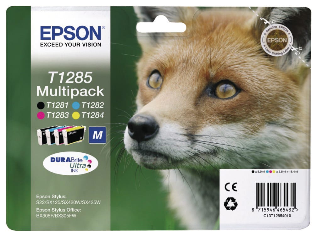 EPSON-T128540-8715946624662 EPSON Multipack Tinte CMYBK T128540 Stylus S22 5.9/3.5ml – Bild 1
