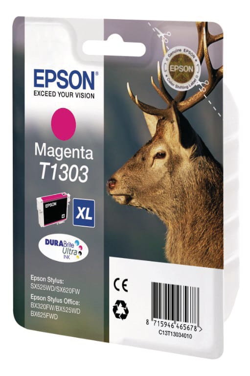 EPSON-T130340-8715946624822 EPSON Tintenpatrone magenta T130340 Stylus SX525WD 10.1ml – Hochwertig & günstig bei ShopDeca