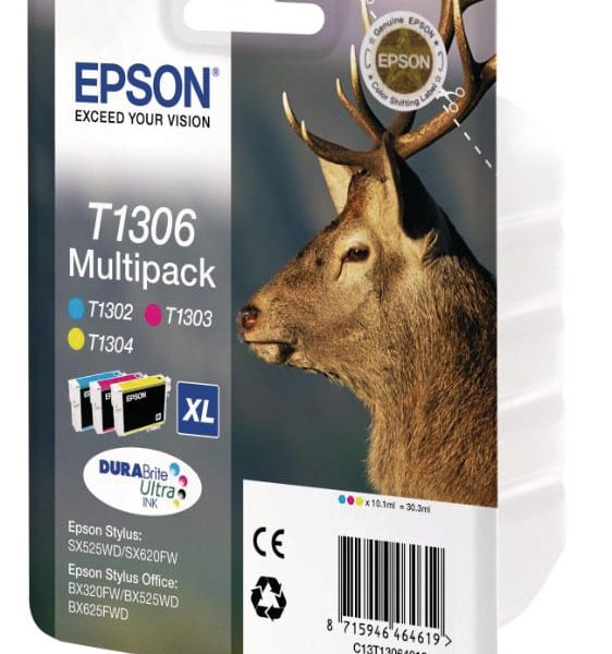 EPSON Multipack Tinte XL CMY T130640 Stylus SX525WD 3x10.1ml