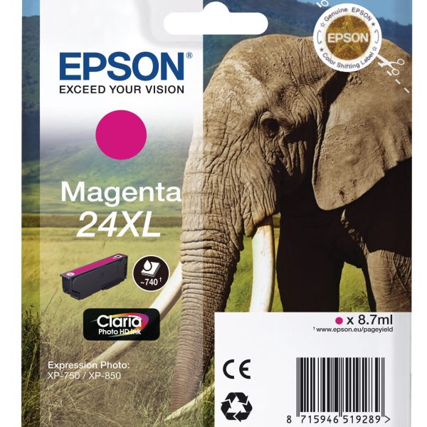 EPSON Tintenpatrone 24XL magenta T243340 XP 750/850 500 Seiten
