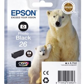EPSON Tintenpatrone photo schwarz T261140 XP 700/800 200 Seiten