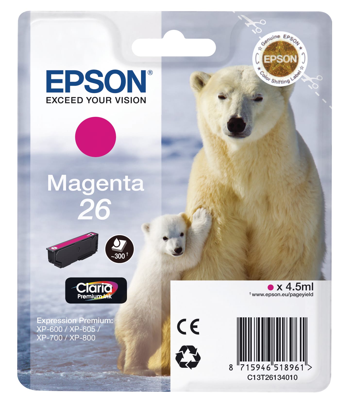 EPSON-T261340-8715946625607 EPSON Tintenpatrone magenta T261340 XP 700/800 300 Seiten – Hochwertig & günstig bei ShopDeca
