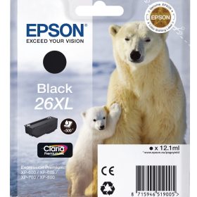 EPSON Tintenpatrone 26XL schwarz T262140 XP 700/800 500 Seiten
