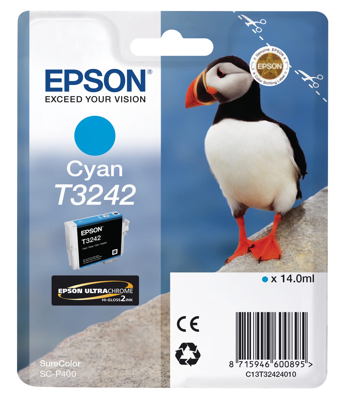 EPSON-T324240-8715946600895 EPSON Tintenpatrone cyan T324240 SureColor SC-P400 14ml – Hochwertig & günstig bei ShopDeca