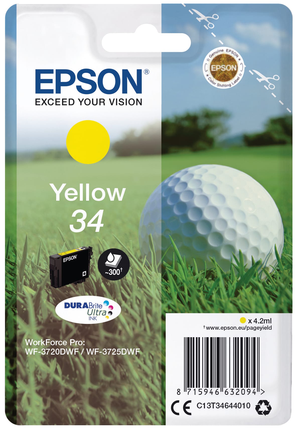 EPSON-T346440-8715946632094 EPSON Tintenpatrone yellow T346440 WF-3720/3725DWF 300 Seiten – Hochwertig & günstig bei ShopDeca
