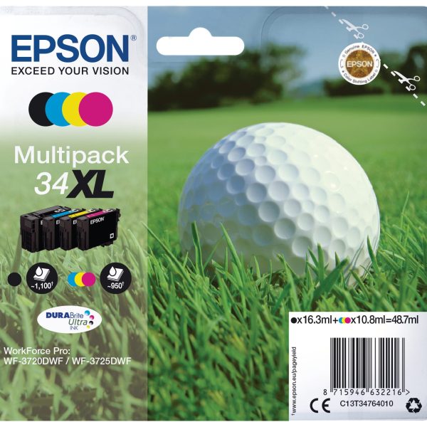 EPSON Multipack Tinte XL CMYBK T347640 WF-3720/3725DWF 4-color