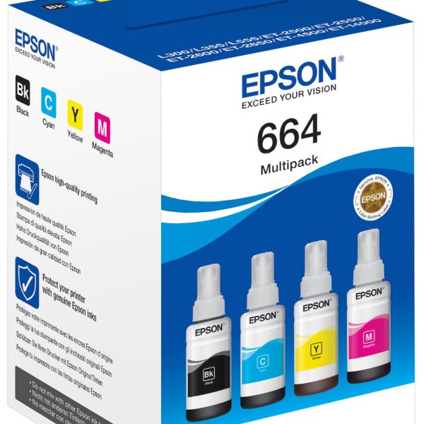 EPSON Multipack Tinte 664 CMYBK T664640 EcoTank L355/L555 4-color