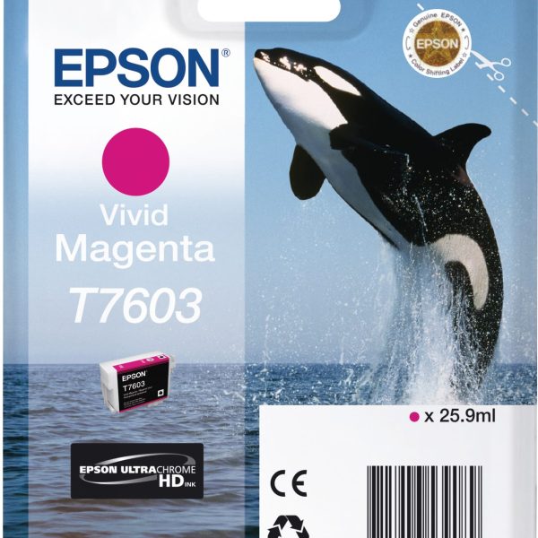 EPSON Tintenpatrone vivid magenta T76034N10 SureColor P 600 25,9ml