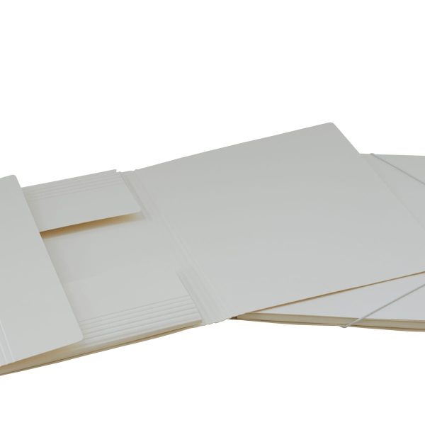 EROLA Gummibandmappe 650my A4 33299 weiss Pressspan 3 Klappen