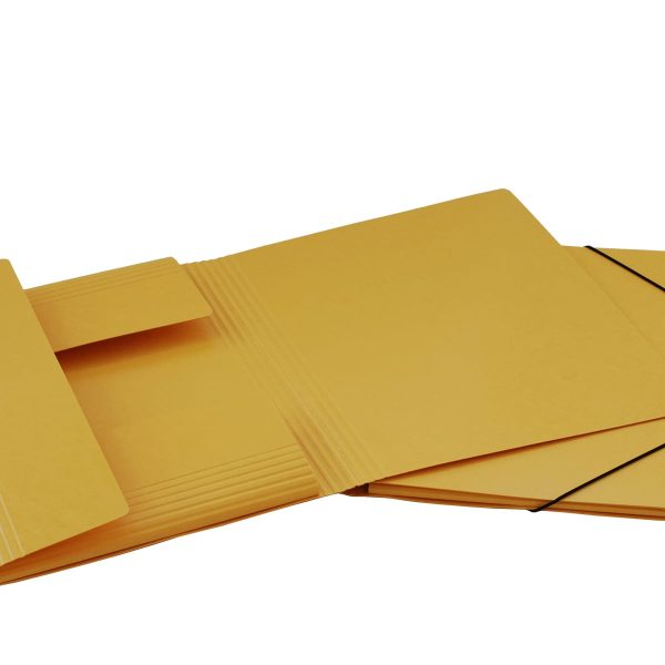 EROLA Gummibandmappe 650my A4 33299 gelb Pressspan 3 Klappen
