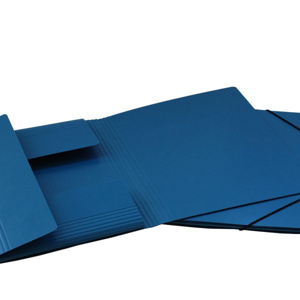 EROLA Gummibandmappe 650my A4 33299 blau Pressspan 3 Klappen