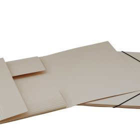 EROLA Gummibandmappe 650my A4 33299 chamois Pressspan 3 Klappen